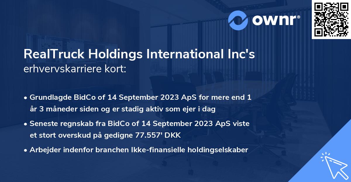 RealTruck Holdings International Inc's erhvervskarriere kort