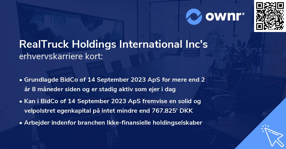 RealTruck Holdings International Inc's erhvervskarriere kort