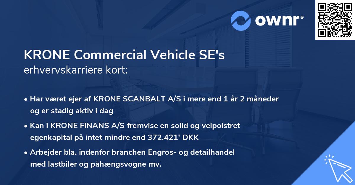 KRONE Commercial Vehicle SE's erhvervskarriere kort