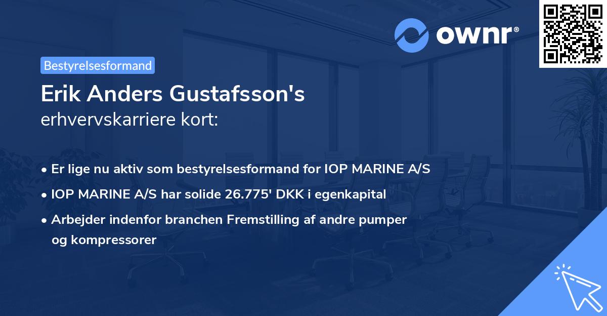 Erik Anders Gustafsson's erhvervskarriere kort