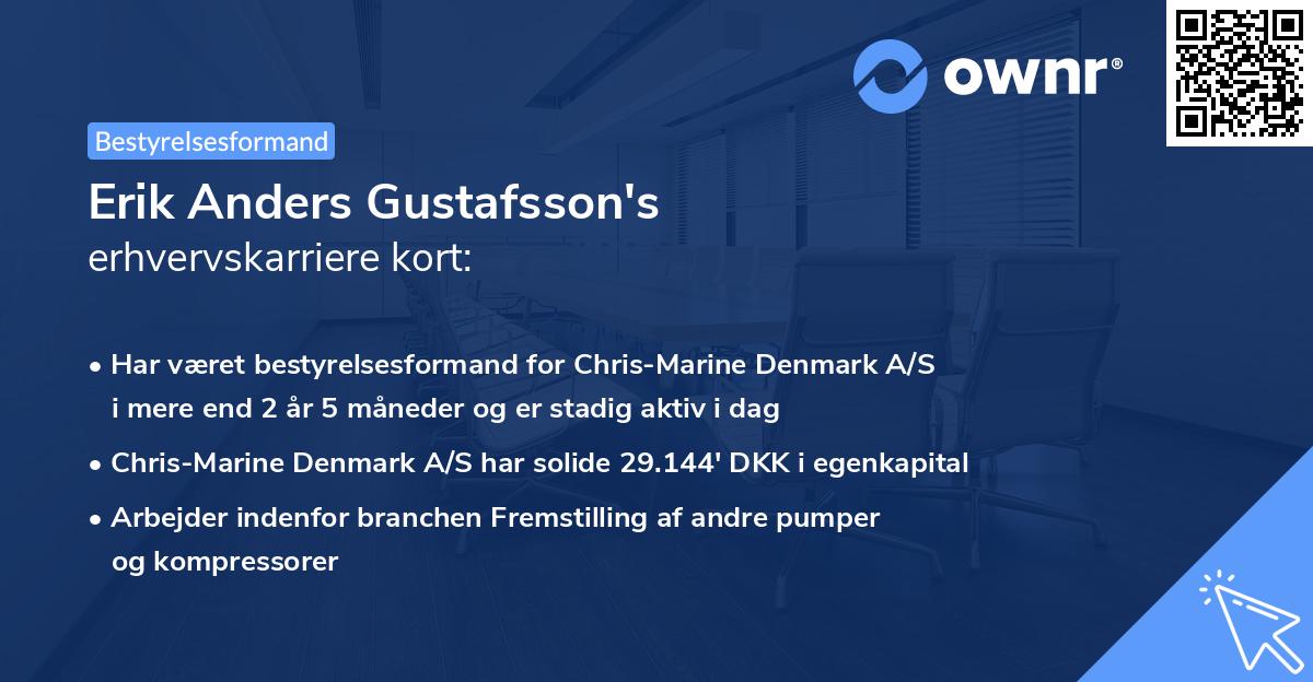 Erik Anders Gustafsson's erhvervskarriere kort