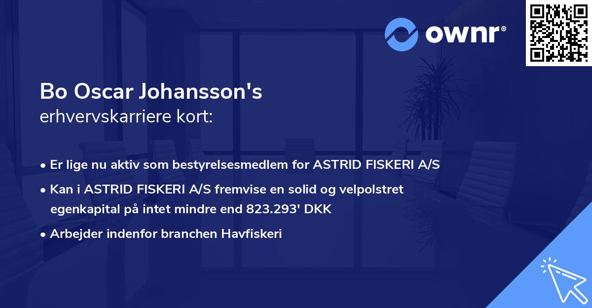 Bo Oscar Johansson's erhvervskarriere kort