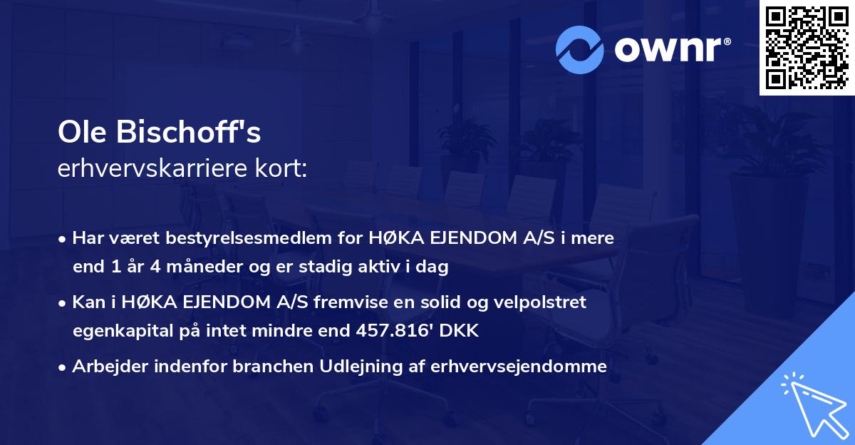 Ole Bischoff's erhvervskarriere kort