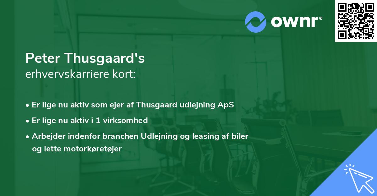 Peter Thusgaard's erhvervskarriere kort