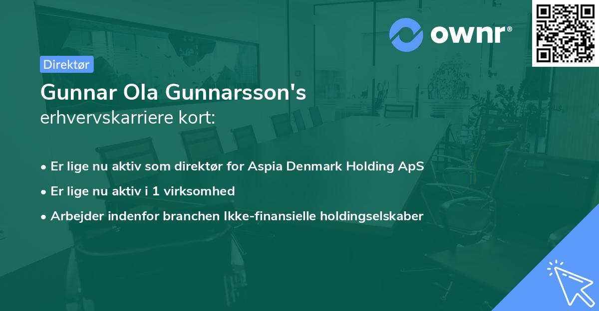 Gunnar Ola Gunnarsson's erhvervskarriere kort