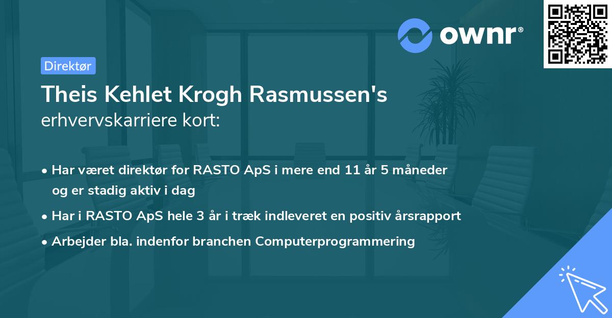 Theis Kehlet Krogh Rasmussen's erhvervskarriere kort