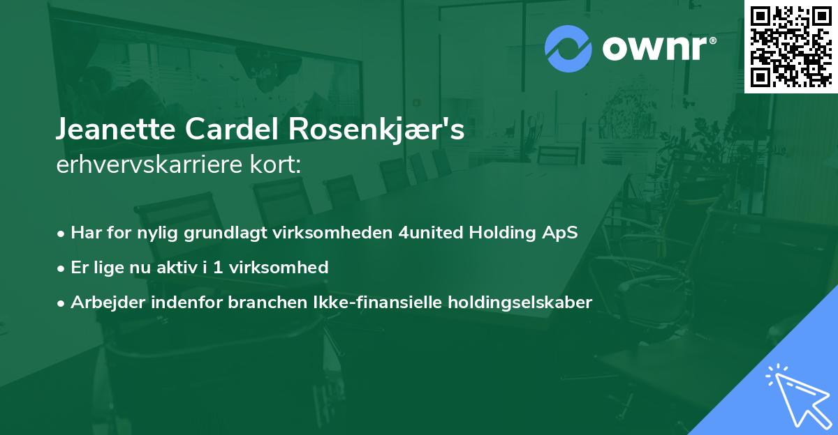 Jeanette Cardel Rosenkjær's erhvervskarriere kort