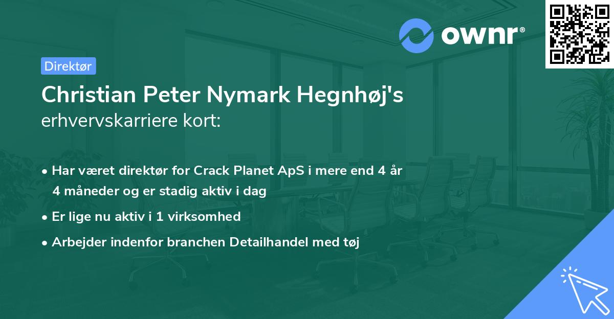 Christian Peter Nymark Hegnhøj's erhvervskarriere kort
