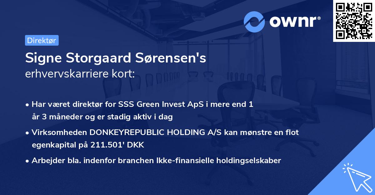 Signe Storgaard Sørensen's erhvervskarriere kort