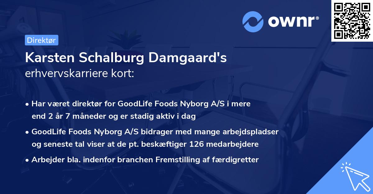 Karsten Schalburg Damgaard's erhvervskarriere kort