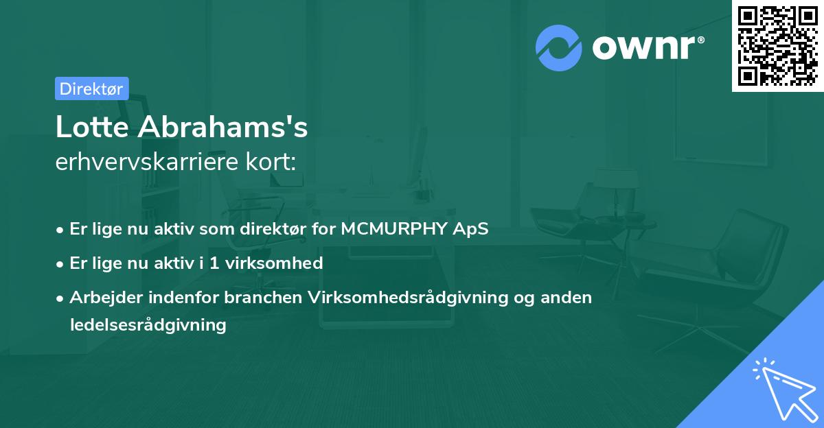 Lotte Abrahams's erhvervskarriere kort