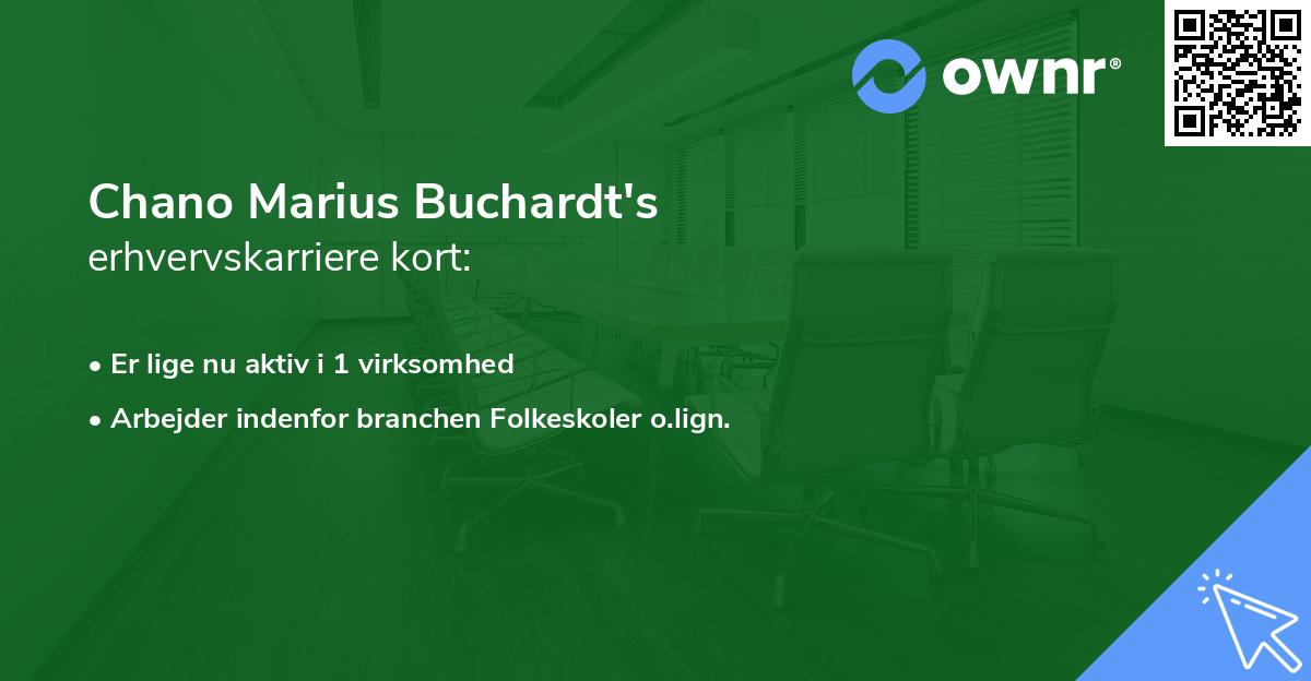 Chano Marius Buchardt's erhvervskarriere kort