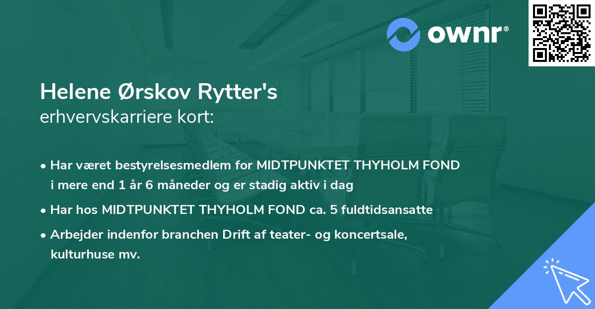 Helene Ørskov Rytter's erhvervskarriere kort