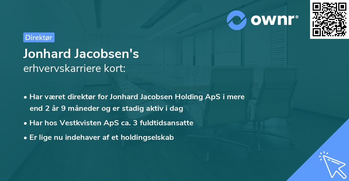 Jonhard Jacobsen's erhvervskarriere kort