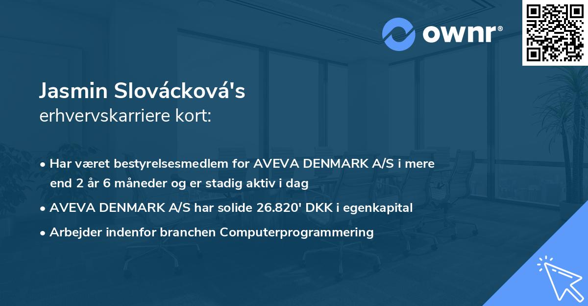 Jasmin Slovácková's erhvervskarriere kort