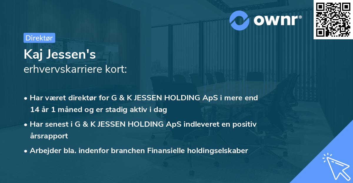 Kaj Jessen's erhvervskarriere kort