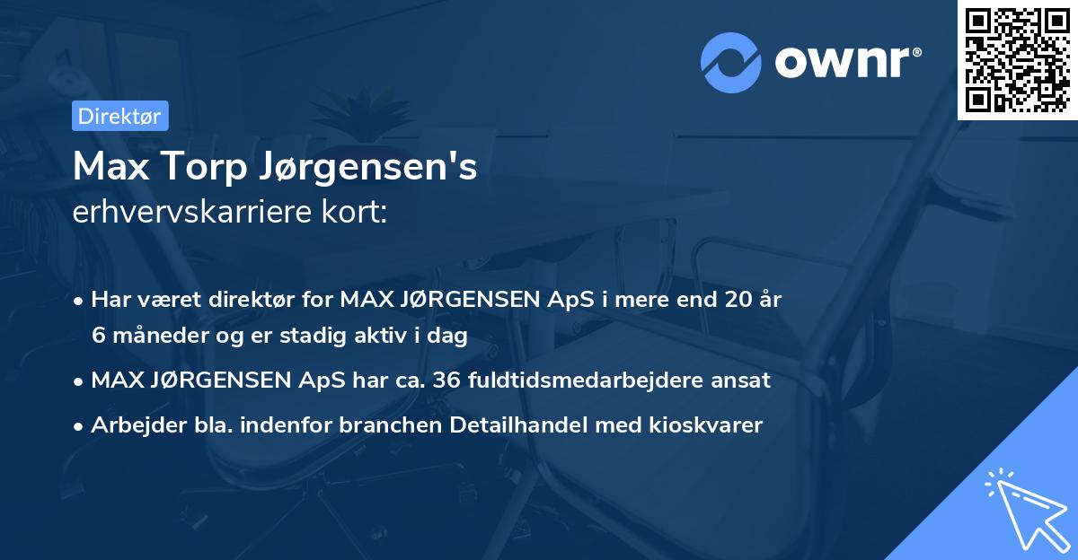 Max Torp Jørgensen's erhvervskarriere kort