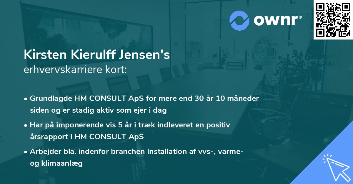 Kirsten Kierulff Jensen's erhvervskarriere kort