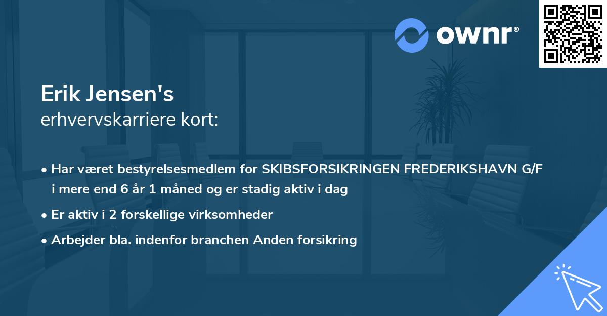 Erik Jensen's erhvervskarriere kort