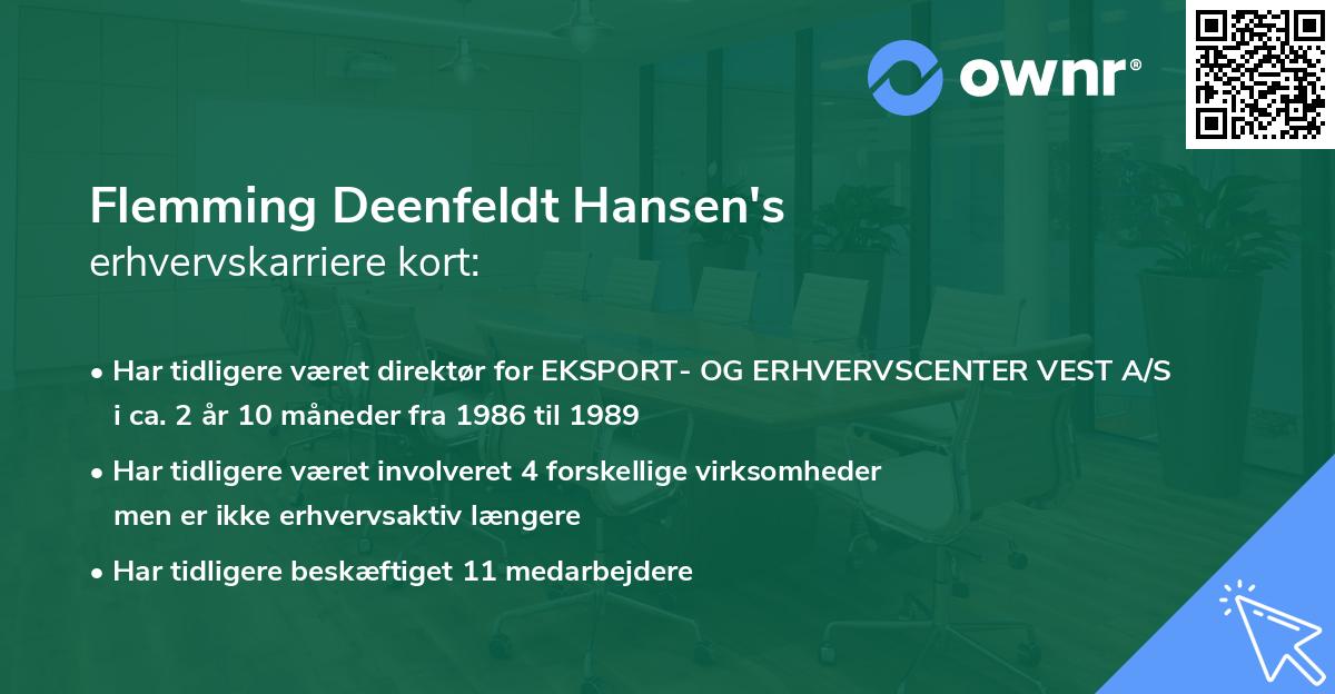 Flemming Deenfeldt Hansen's erhvervskarriere kort