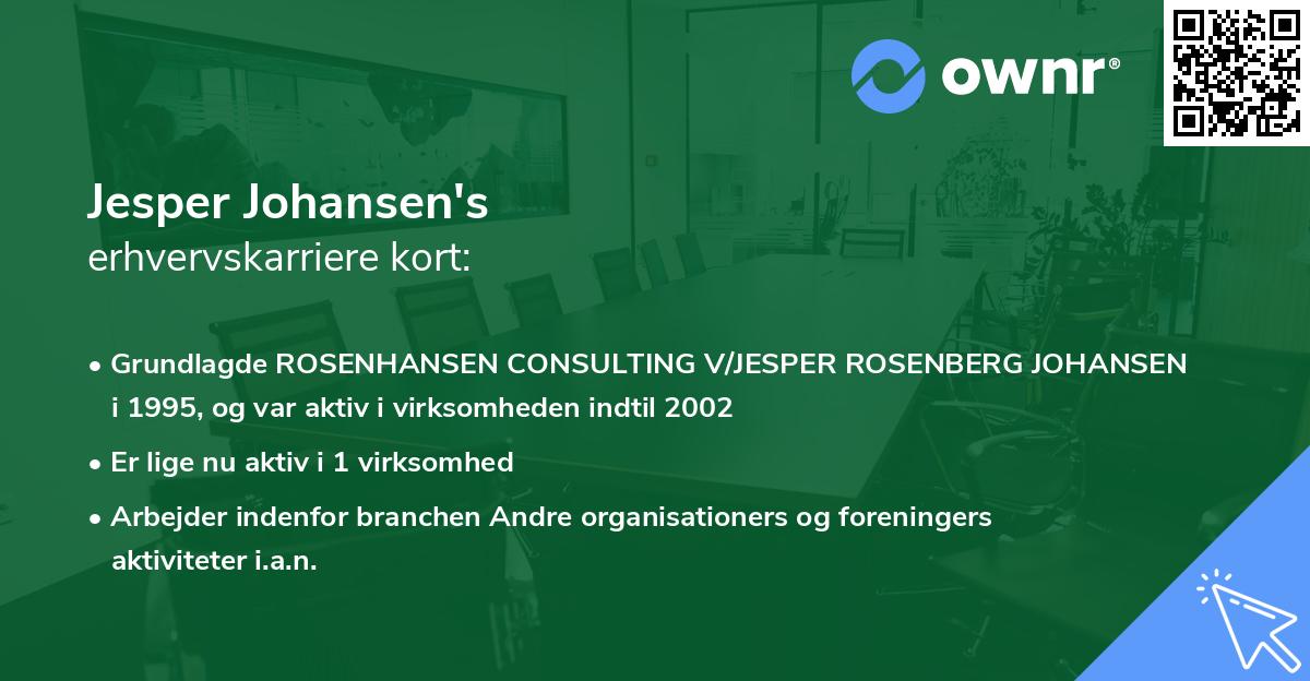 Jesper Johansen's erhvervskarriere kort