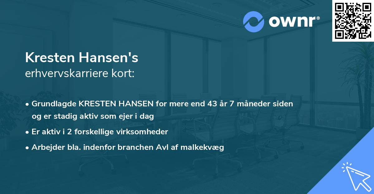 Kresten Hansen's erhvervskarriere kort