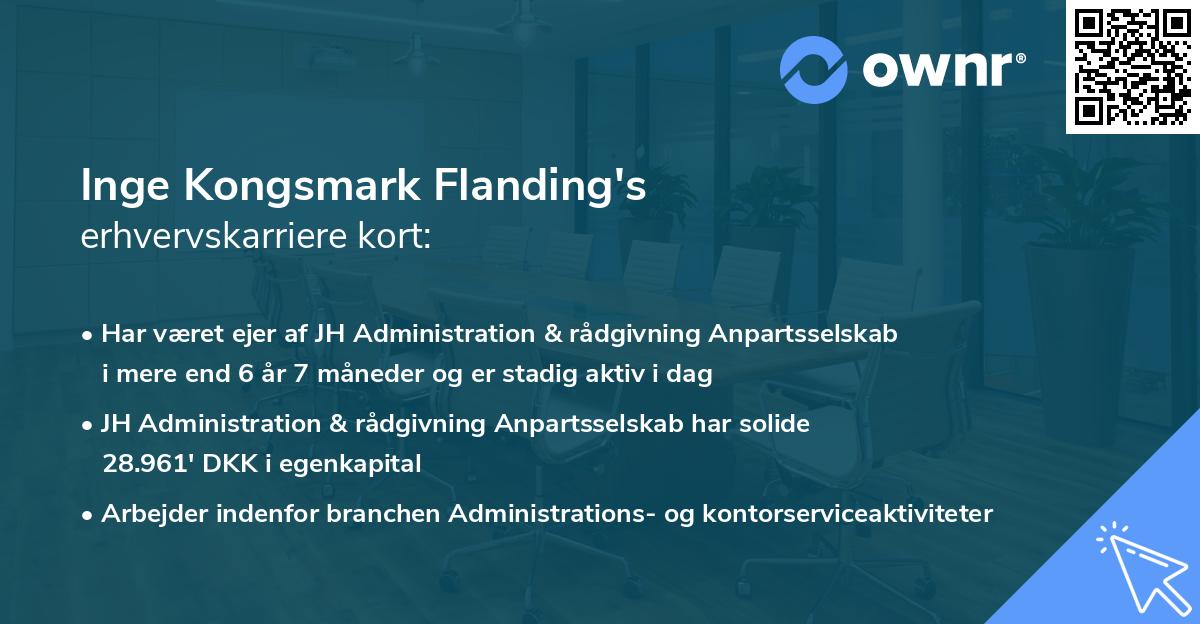 Inge Kongsmark Flanding's erhvervskarriere kort