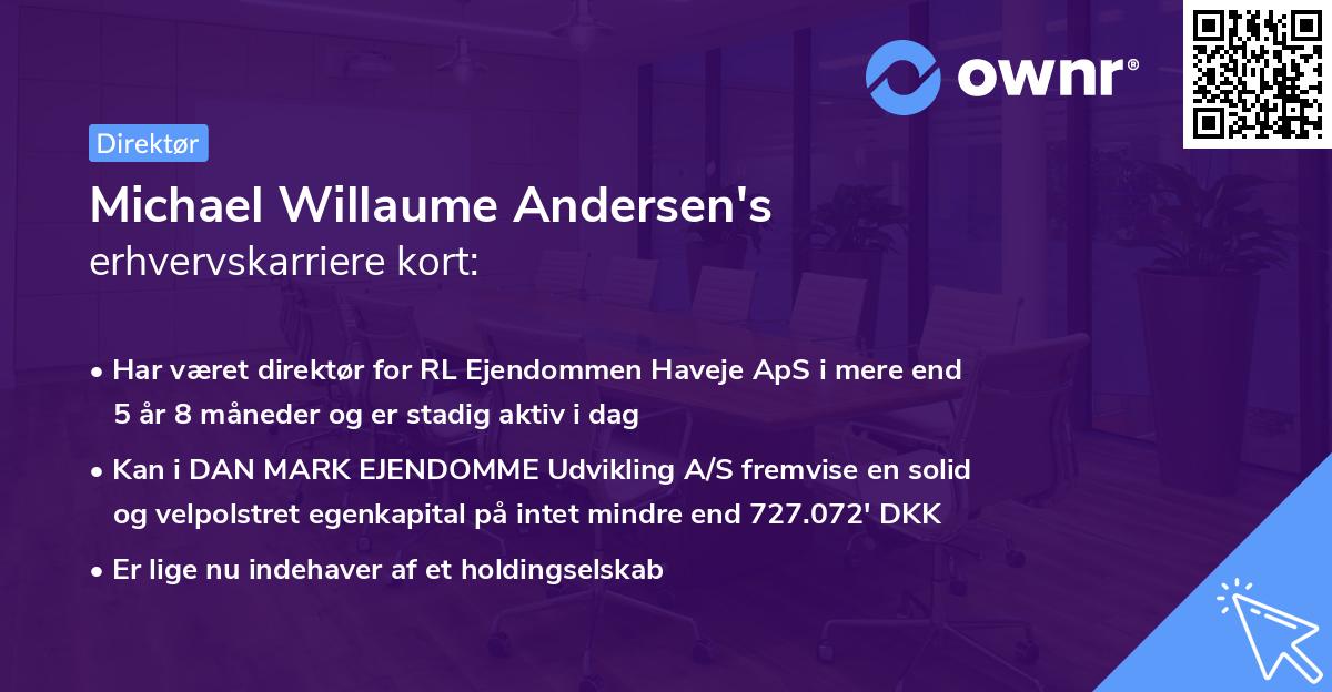 Michael Willaume Andersen's erhvervskarriere kort