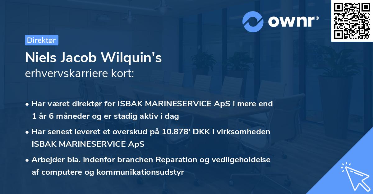 Niels Jacob Wilquin's erhvervskarriere kort