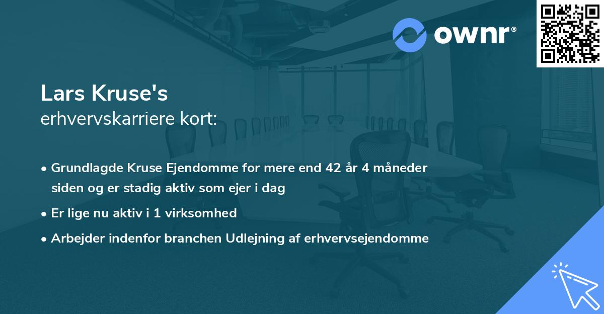Lars Kruse's erhvervskarriere kort