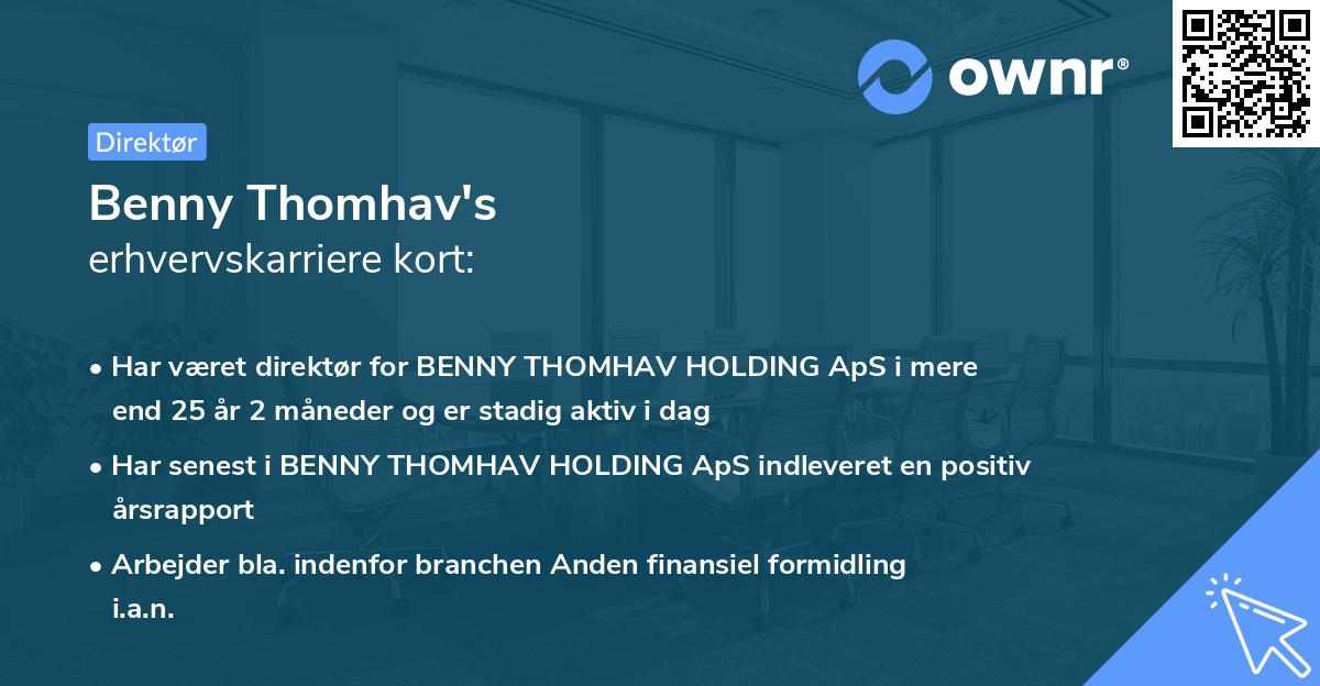 Benny Thomhav's erhvervskarriere kort