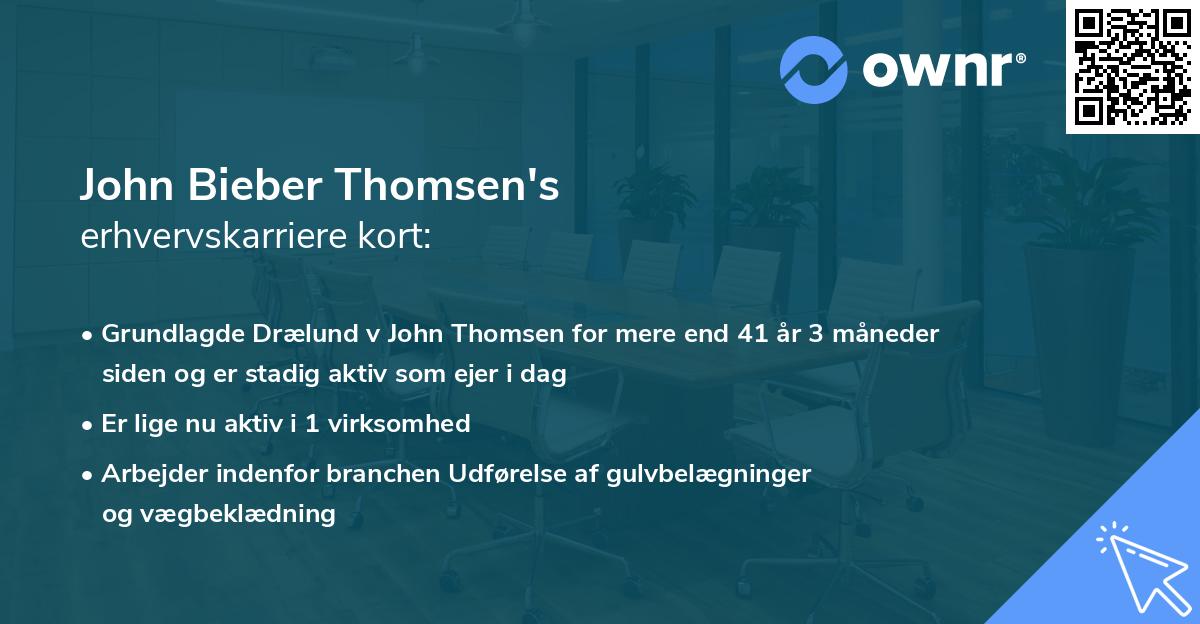 John Bieber Thomsen's erhvervskarriere kort