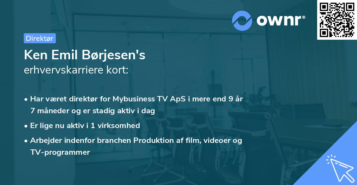 Ken Emil Børjesen's erhvervskarriere kort