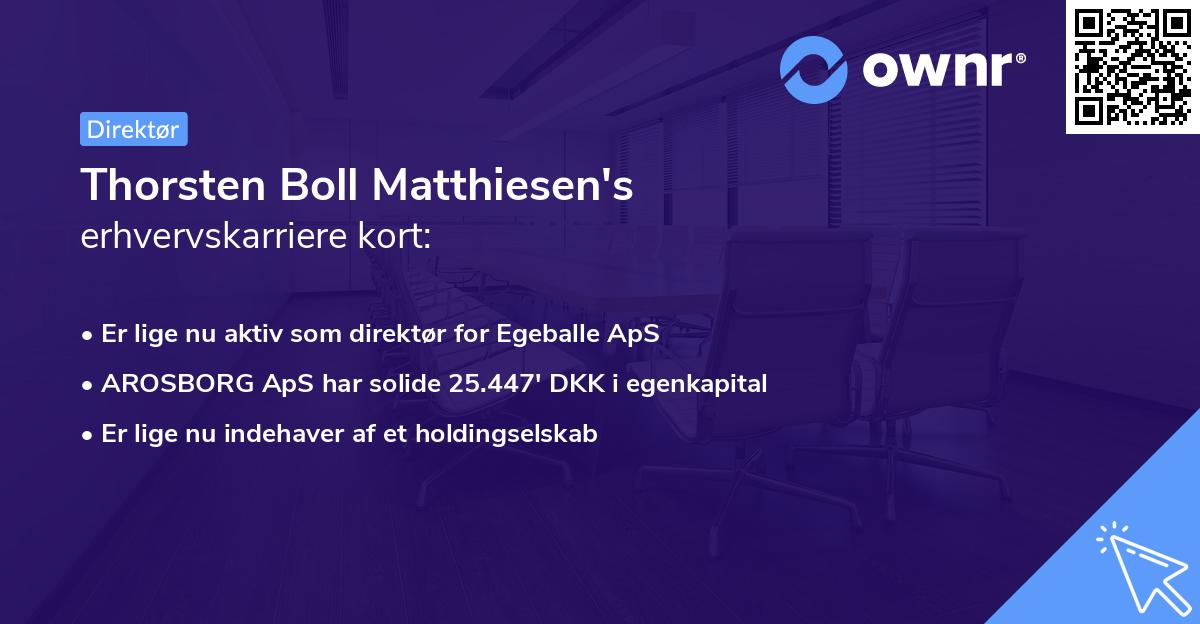 Thorsten Boll Matthiesen's erhvervskarriere kort