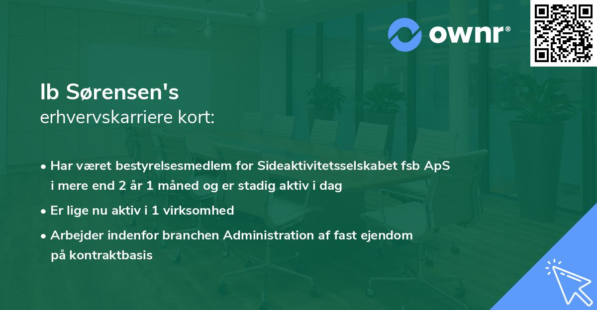 Ib Sørensen's erhvervskarriere kort