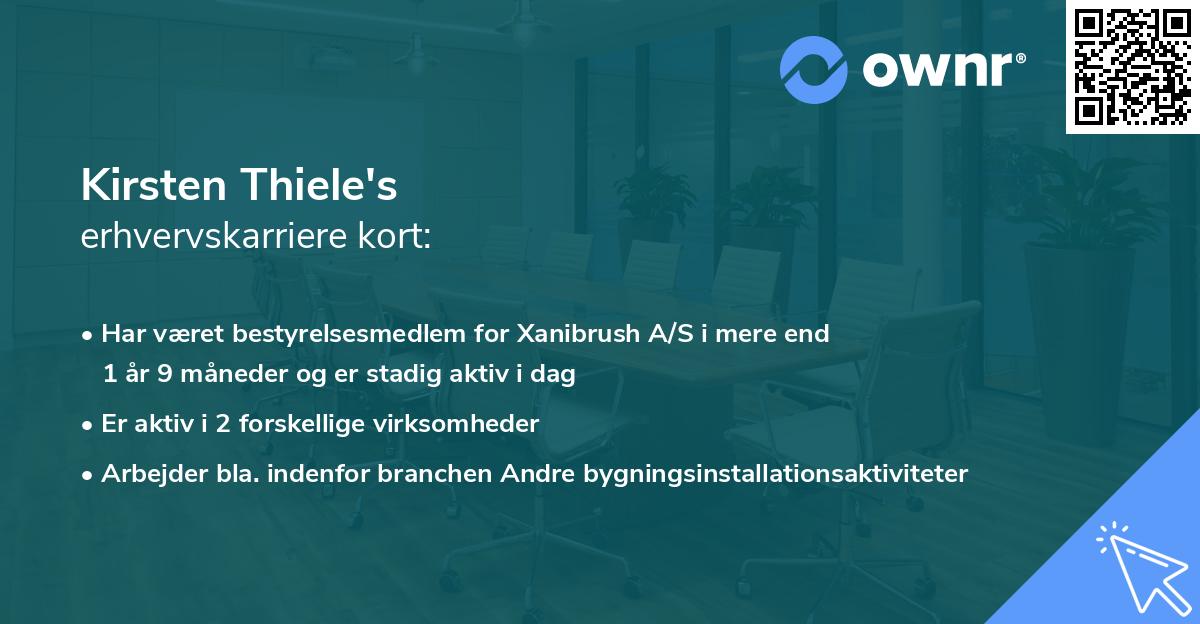 Kirsten Thiele's erhvervskarriere kort