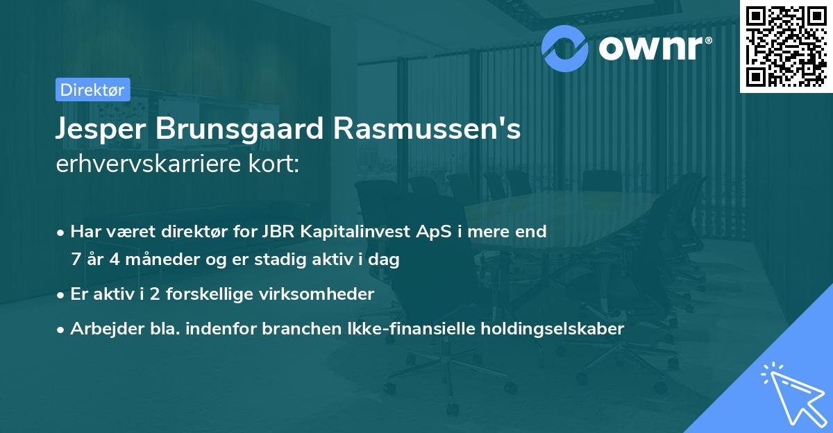 Jesper Brunsgaard Rasmussen's erhvervskarriere kort