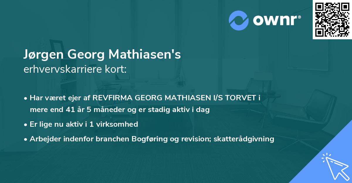 Jørgen Georg Mathiasen's erhvervskarriere kort