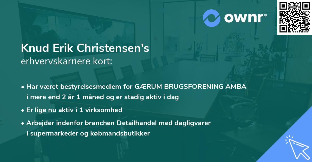 Knud Erik Christensen's erhvervskarriere kort