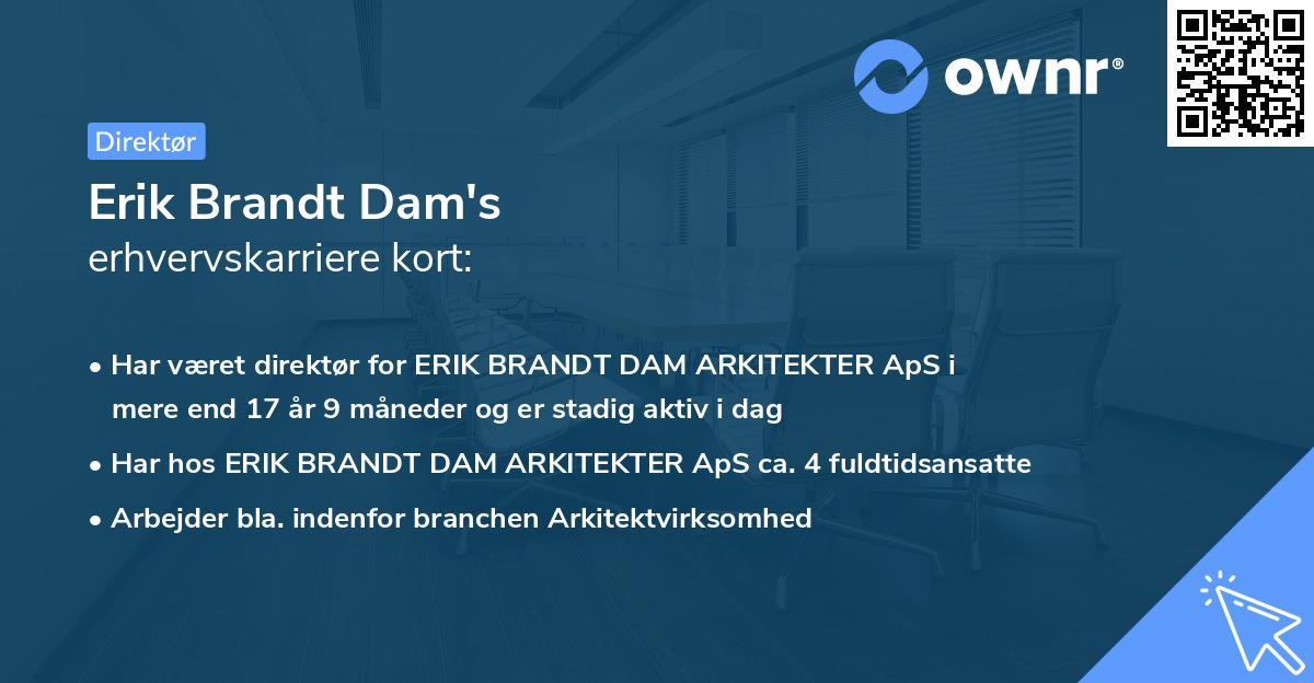 Erik Brandt Dam's erhvervskarriere kort