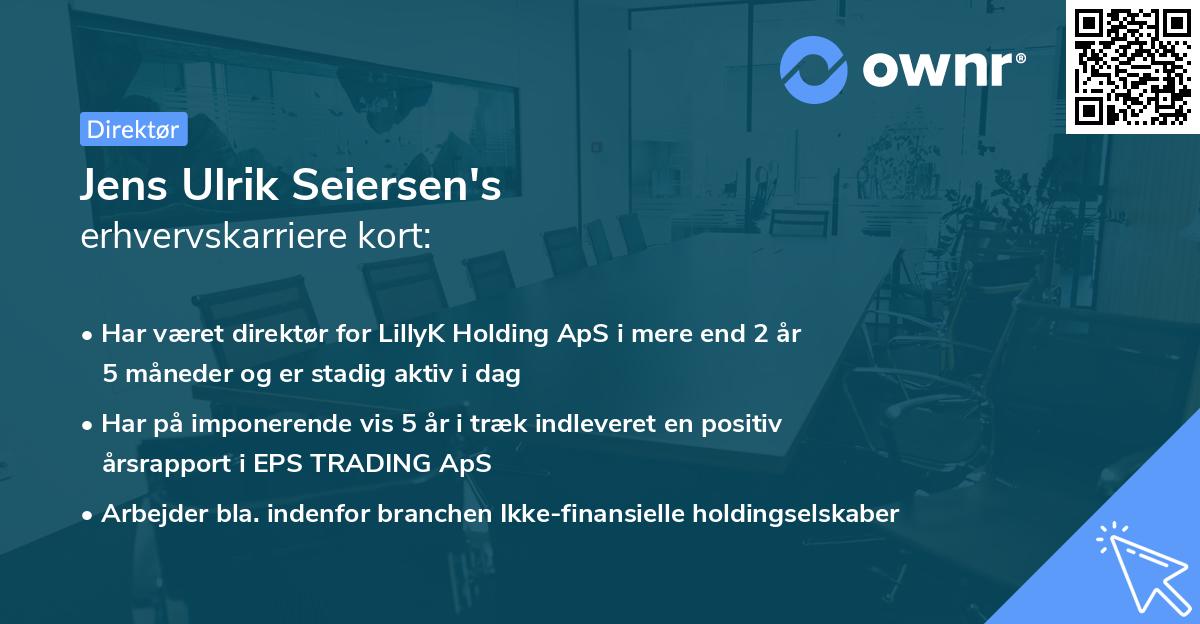 Jens Ulrik Seiersen's erhvervskarriere kort