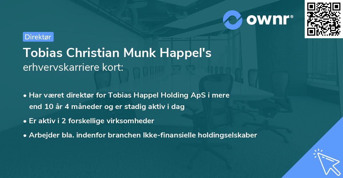 Tobias Christian Munk Happel's erhvervskarriere kort