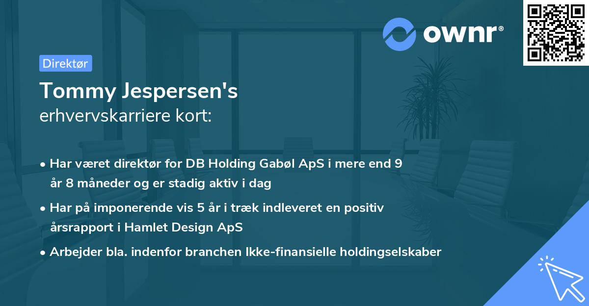 Tommy Jespersen's erhvervskarriere kort