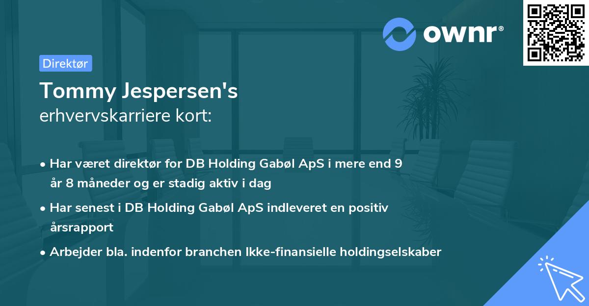 Tommy Jespersen's erhvervskarriere kort