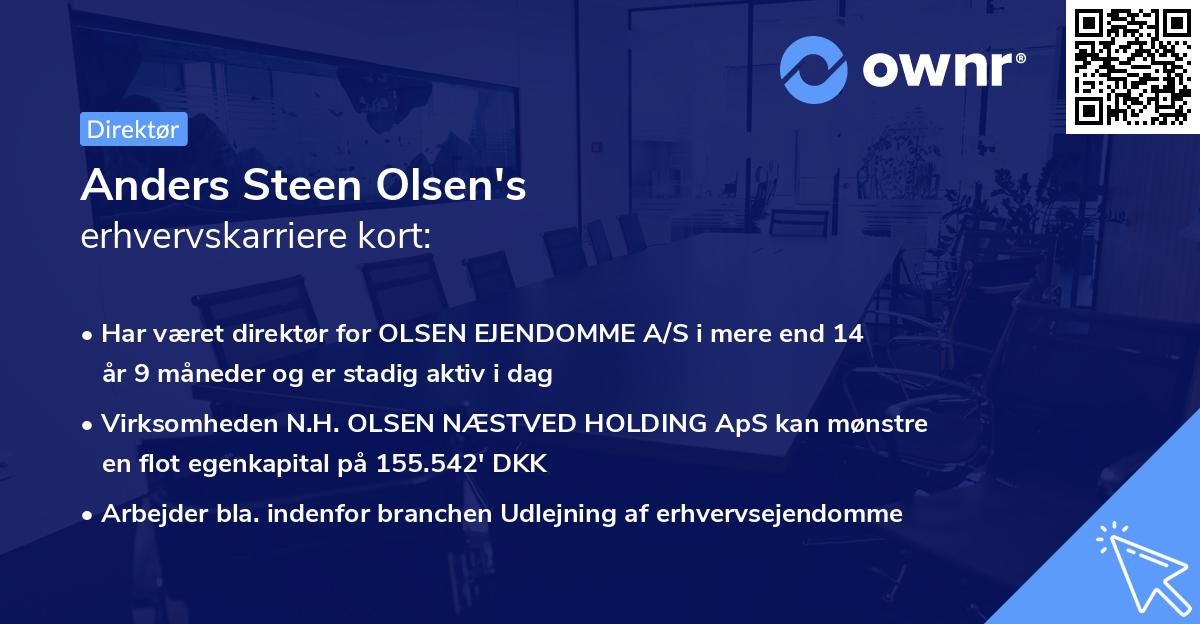 Anders Steen Olsen's erhvervskarriere kort