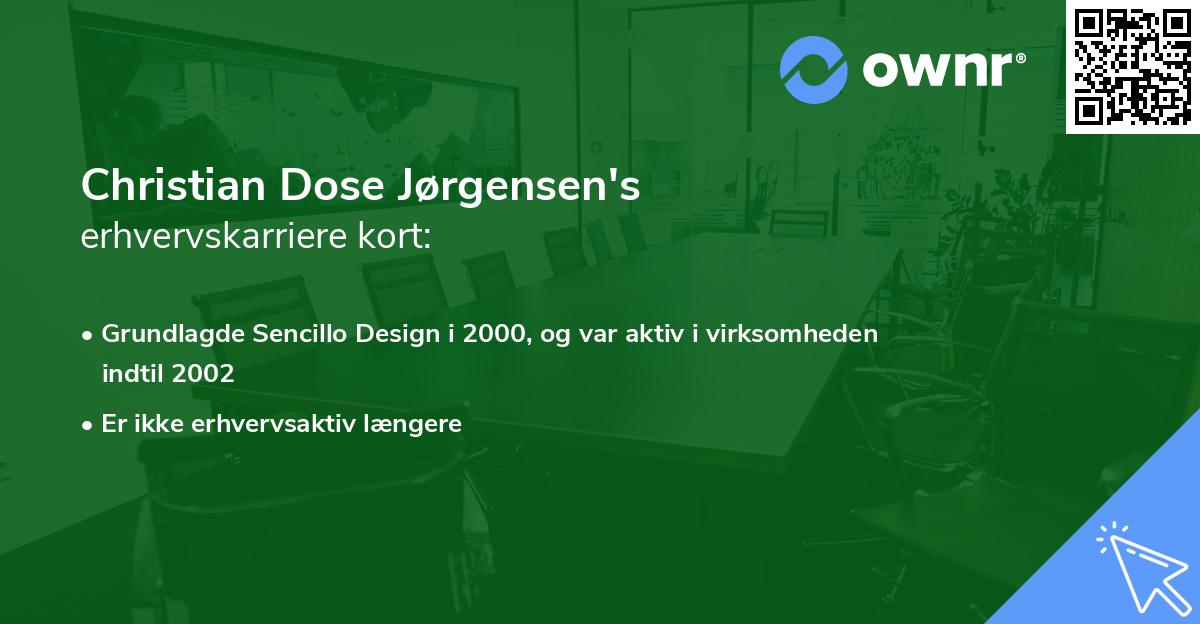Christian Dose Jørgensen's erhvervskarriere kort