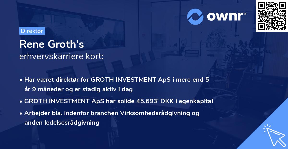 Rene Groth's erhvervskarriere kort