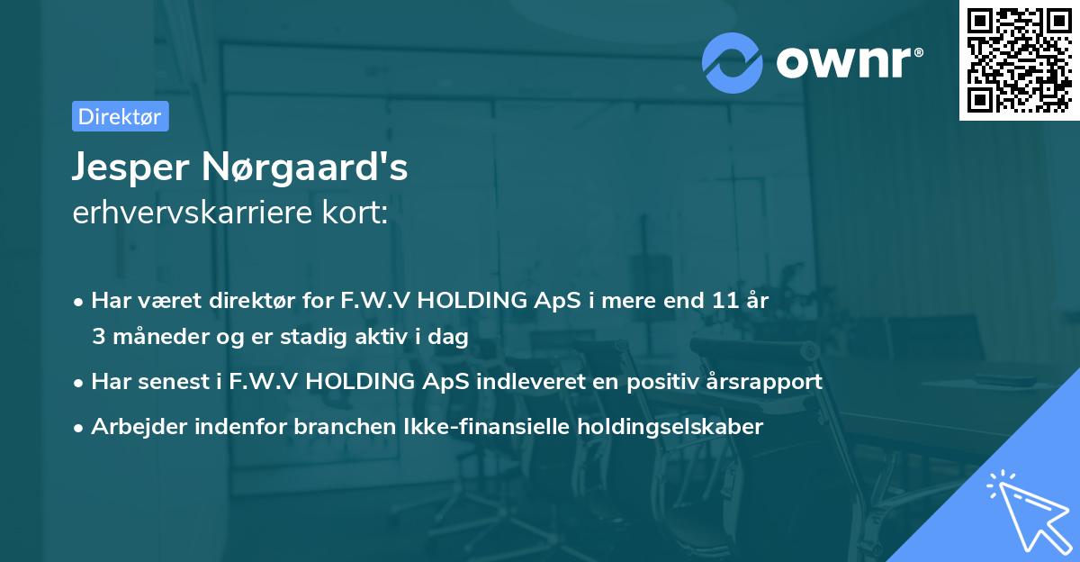 Jesper Nørgaard's erhvervskarriere kort