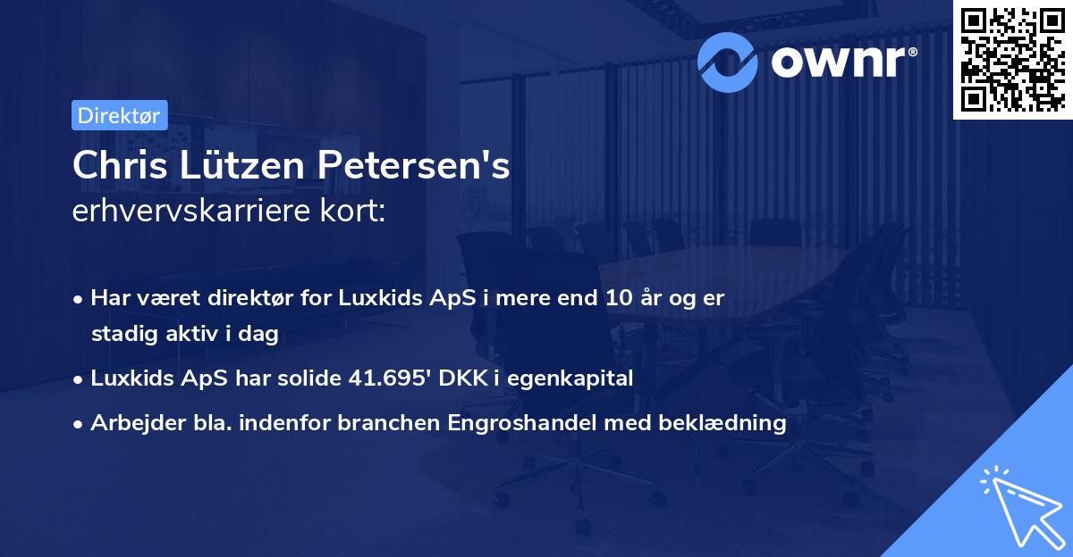 Chris Lützen Petersen's erhvervskarriere kort