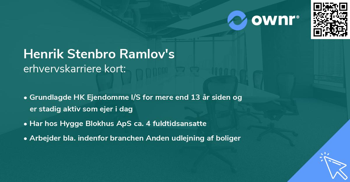 Henrik Stenbro Ramlov's erhvervskarriere kort